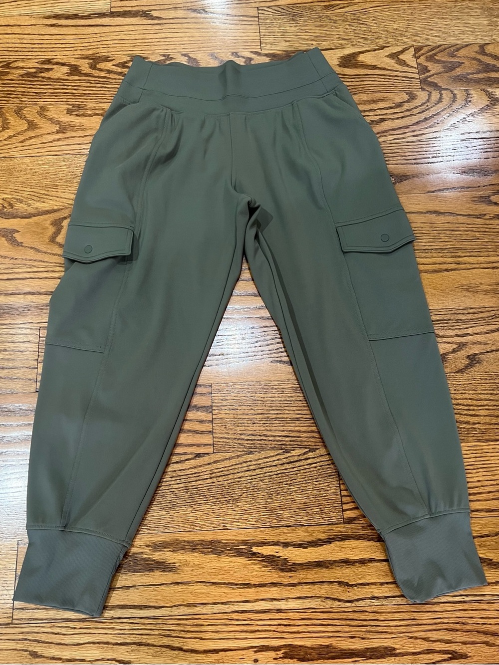 Athleta Venice High Rise Cargo Jogger Sz M Moss Sculptek Light All-way Stretch - Picture 2 of 13